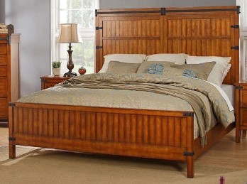 Legends Industrial Chestnut Finish Queen Bed