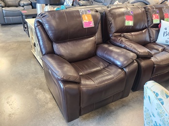 Barcalounger Jones Dark Brown Leather Dual Power Rocker/Recliner (blemish)