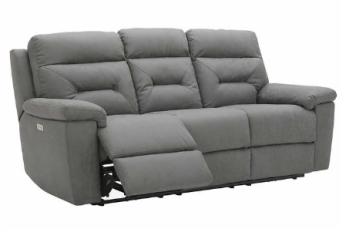 Jason Furniture Lawton Charcoal Microsuede Power Reclining Sofa with Power Headrests