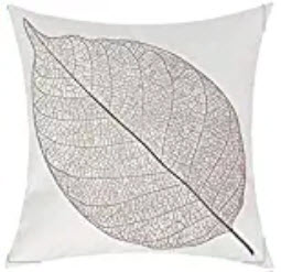 White Leaf Throw Pillow