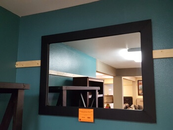 Homelegance Sleek Faux Leather Framed Rectangular Mirror