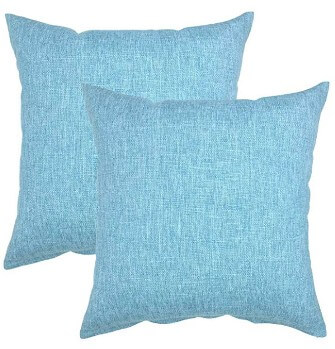 Light Blue Fabric Throw Pillows (set of 2)