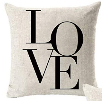 Black & White LOVE Fabric Throw Pillow