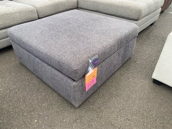 Jonathan Louis Merit Charcoal Square Storage Ottoman