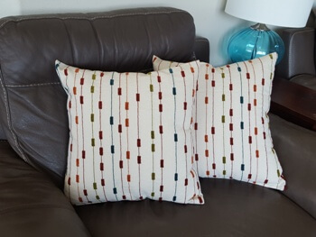 Ivory & Multicolored Throw Pillows (set of 2)