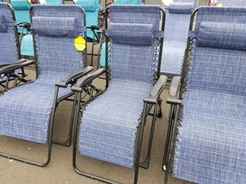 Blue Zero-Gravity Outdoor Recliner