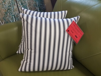 Navy Blue & Ivory Striped Throw Pillows (set of 2)
