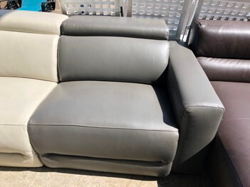 Jason Furniture Nevio Charcoal Leather One-Arm Chair (does not recline)