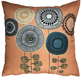 Orange Medallions Floral Throw Pillows (set of 2)