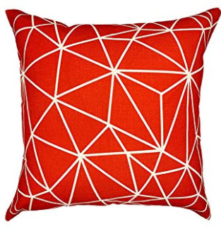 Orange & White Web Patterned Throw Pillows (set of 2)