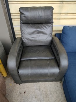 Synergy Arnie Charcoal Top Grain Leather Glider (does not recline)