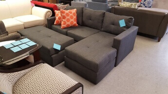 Homelegance Phelps Charcoal Sofa with Reversible Chaise (no feet)