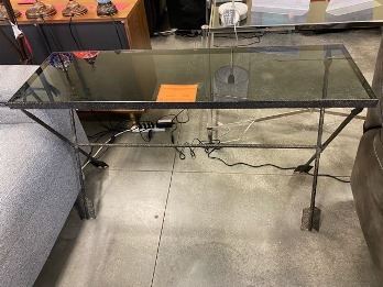 Modus Robin Smoke Metal & Glass Console Table