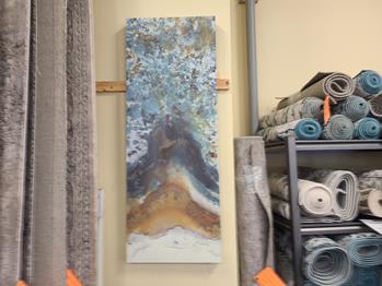 Shattering Rock Blue, Green & Gold Abstract Wall Art