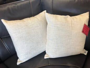 Rizzy Ivory and Gold Weaved Throw Pillows (set of 2)