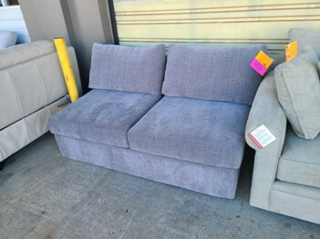 Jonathan Louis Silver Fabric Armless Loveseat