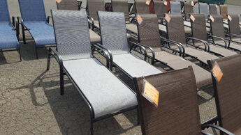 Outdoor Light Silver Mesh Chaise Lounge