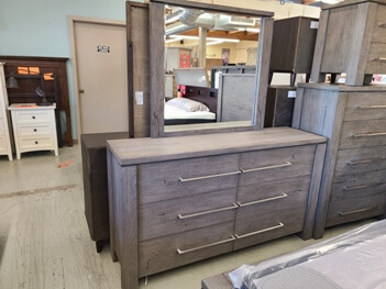 Modus Smoke Grey Rustic Dresser with Mirror