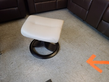 Coaster White Ottoman with Cappuccino Finish Hardwood Base