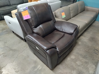 Manwah Nolan Softee Coffee Leather Dual Power Recliner