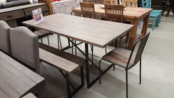 Modus Soho Rustic Java Dining Set with 4 Chairs & 1 Bench