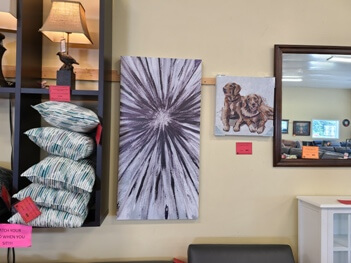 White & Charcoal Sunburst Wall Art