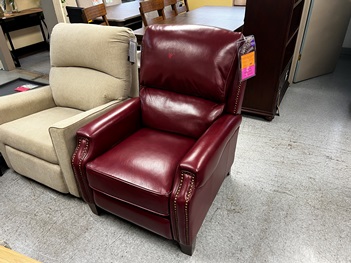 Springfield Red Leather Pushback Recliner with Nailhead Trim (blemish)
