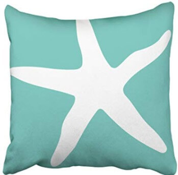 Teal Starfish Throw Pillows (set of 2)