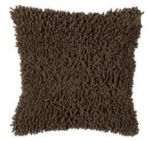 Rizzy Chocolate Textured Shag Throw Pillows (set of 2)