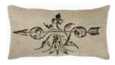 Rizzy Burlap Rectangular Throw Pillow with Decorative Arrow Design