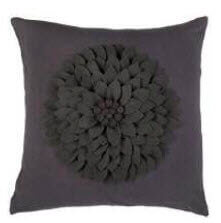 Rizzy Charcoal Throw Pillows with Textured Floral Design (set of 2)