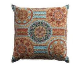 Rizzy Orange & Turquoise Medallion Throw Pillows (set of 2)