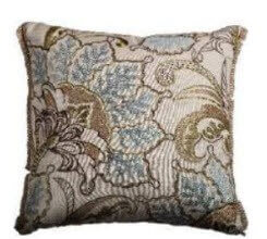 Rizzy Ivory, Chocolate & Blue Floral Throw Pillows (set of 2)