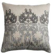 Rizzy Ivory Throw Pillows with Charcoal & Silver Stitched Accents (set of 2)