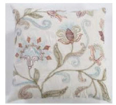 Rizzy White Throw Pillows with Stitched Floral Accents (set of 2)