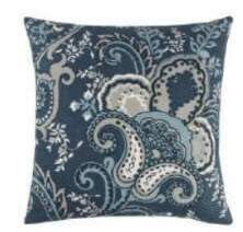 Rizzy Dark Blue & Silver Floral Throw Pillows (set of 2)