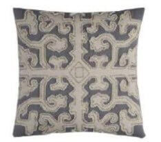 Rizzy Silver Throw Pillows with Ivory Overlay Accents (set of 2)