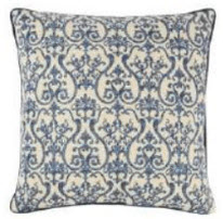 Rizzy Dark Blue & Ivory Patterned Throw Pillows (set of 2)