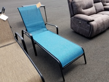 Outdoor Teal Mesh Chaise Lounge
