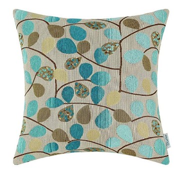 Blue Leaves Throw Pillows (set of 2)