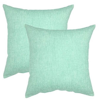 Light Teal Fabric Throw Pillows (set of 2)