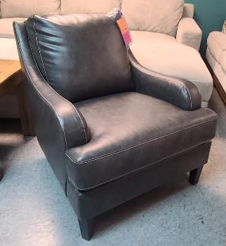 Ashley Tirolo Charcoal Faux Leather Accent Chair (blemish)