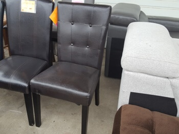 Homelegance Dark Brown Faux Leather Side Chair with Tufted Accents