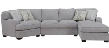 Emerald Analiese Light Grey 3-Piece Sectional with Cuddler on the Right