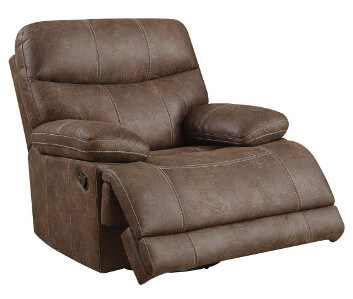 Emerald Earl Sanded Dark Brown Microfiber Swivel Glider/Recliner