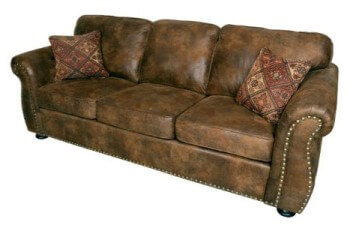Porter Elk River Dark Brown Microsuede Sofa with Nailhead Trim