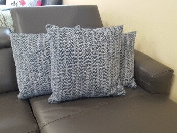 Dark Blue & White Variegated Down-Filled Throw Pillow