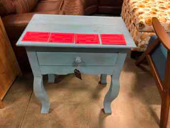 Vintage Furniture Victoria Accent Table in Blue