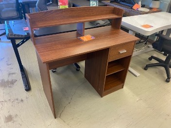 Walnut Wood-Look Desk with Storage