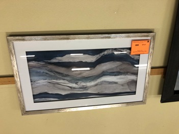 Silver-Framed Abstract Ocean Wall Art